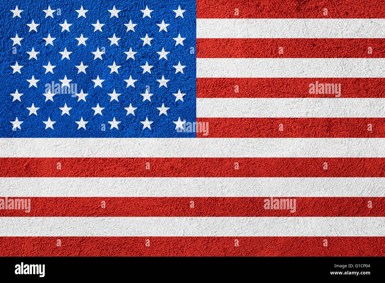 Bandiera degli Stati Uniti o American banner sul modello ruvida sfondo Foto Stock