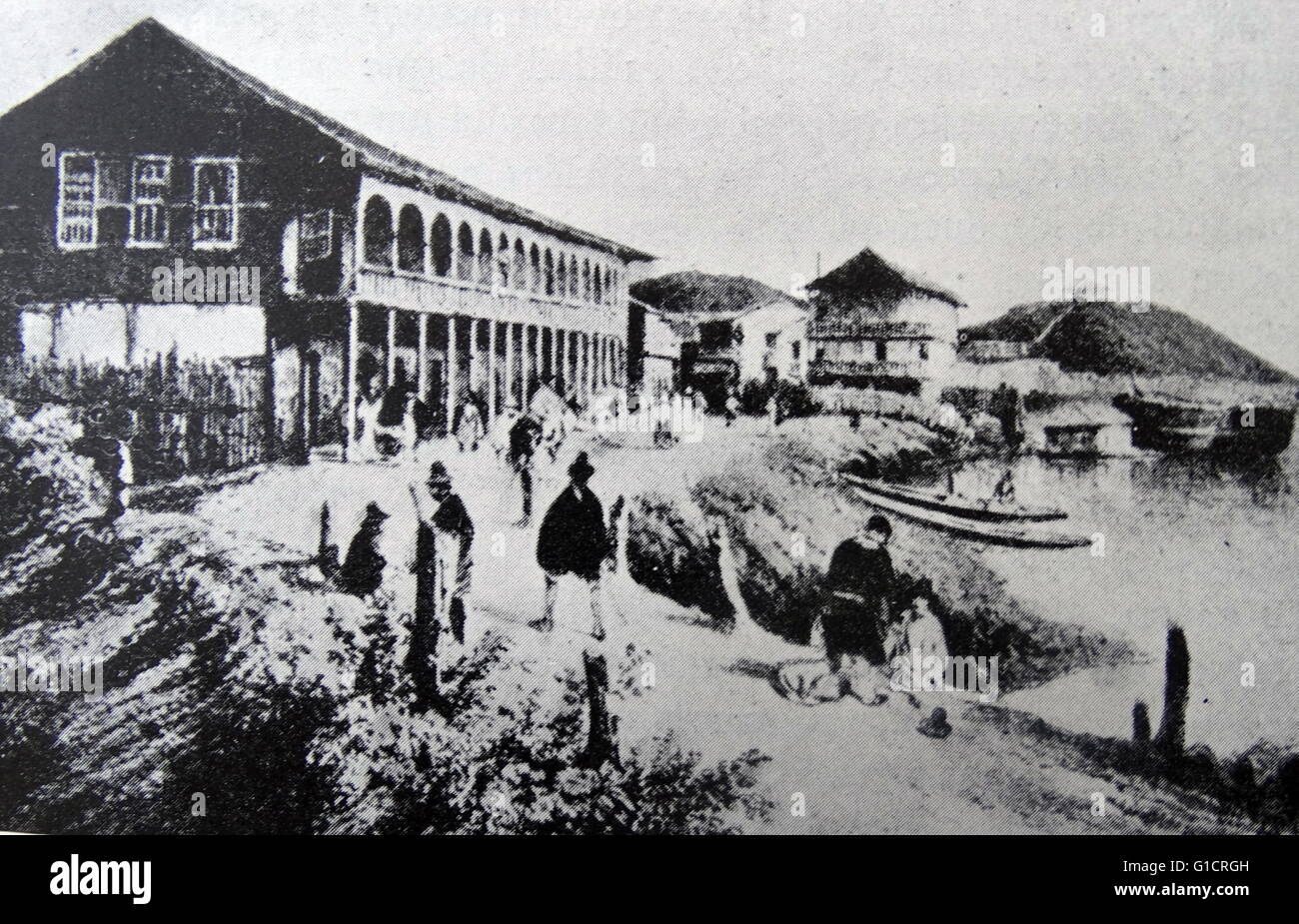 1900 fotografia di Guayaquil (Santiago de Guayaquil) la più grande e la più popolosa città in Ecuador; fondata durante la conquista spagnola. Foto Stock