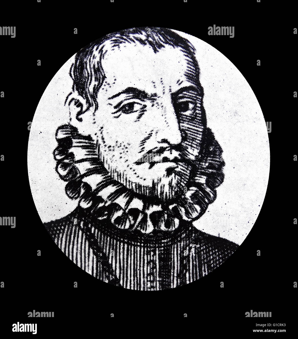 Antonio de Herrera y Tordesillas (1549 - 1626). cronista; storico; e scrittrice spagnola della Golden Age ha scritto circa la conquista spagnola delle Americhe. Foto Stock