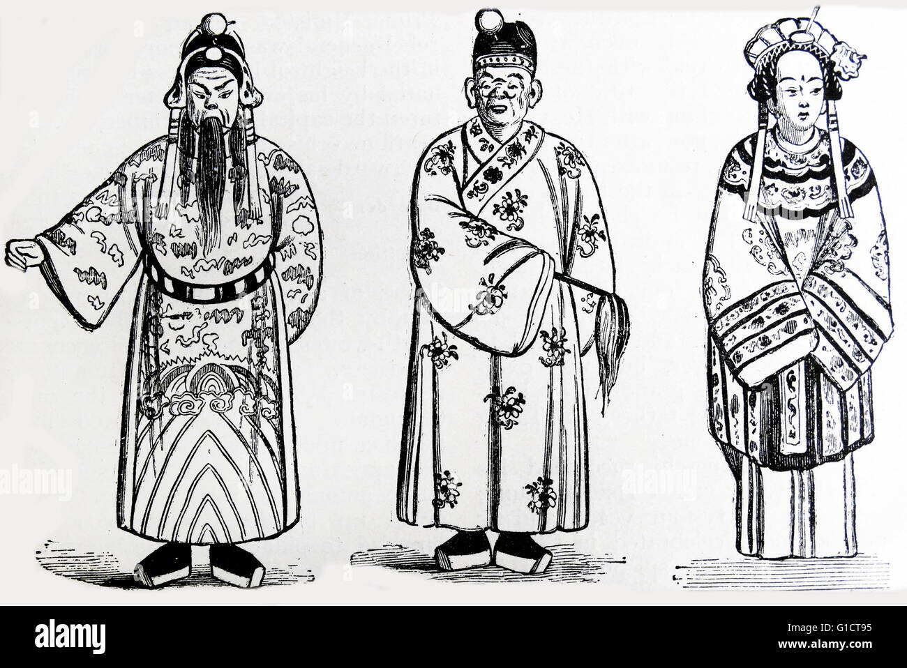 La Dinastia Tang imperatore servo e concubina. La Dinastia Tang è stata una dinastia imperiale della Cina 618-970 d.c. Foto Stock