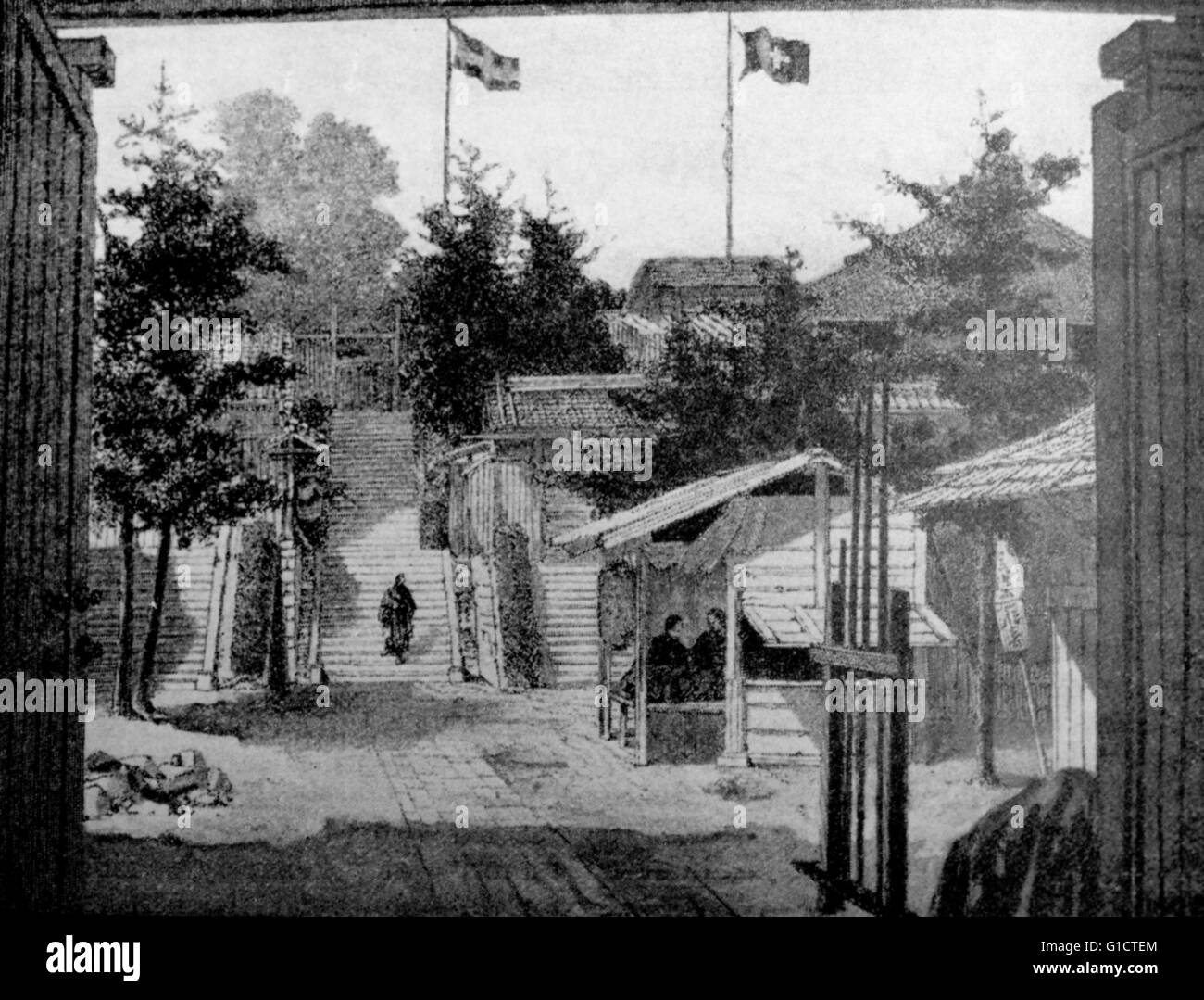 Dutch legazione in Tokyo, Giappone 1870 Foto Stock