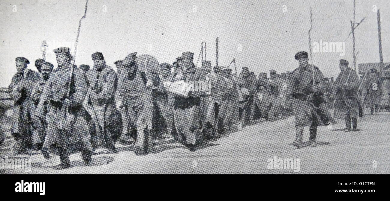 Criminali russi trasferito al campo di prigionia in Siberia; Russia zarista 1910 Foto Stock