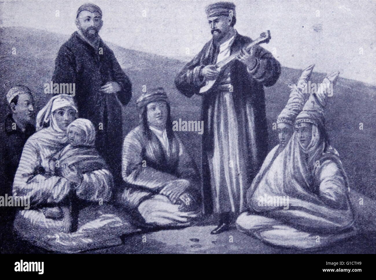Il popolo del Kirghizistan; Kirghizistan; Impero Russo 1860 Foto Stock