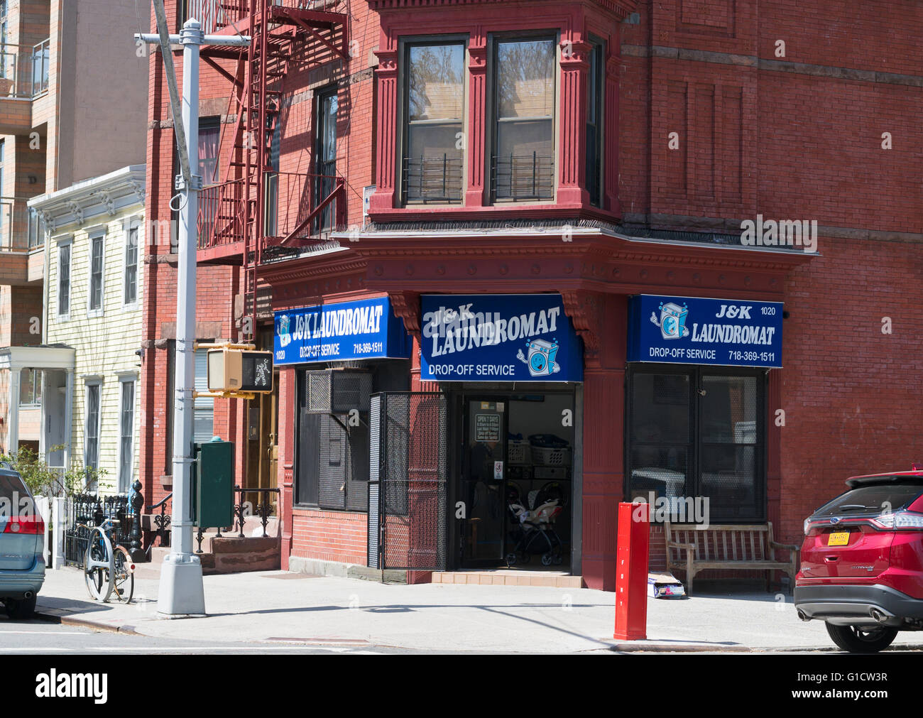 J&K Lavanderia Ottava Avenue, Brooklyn, New York, Stati Uniti d'America Foto Stock