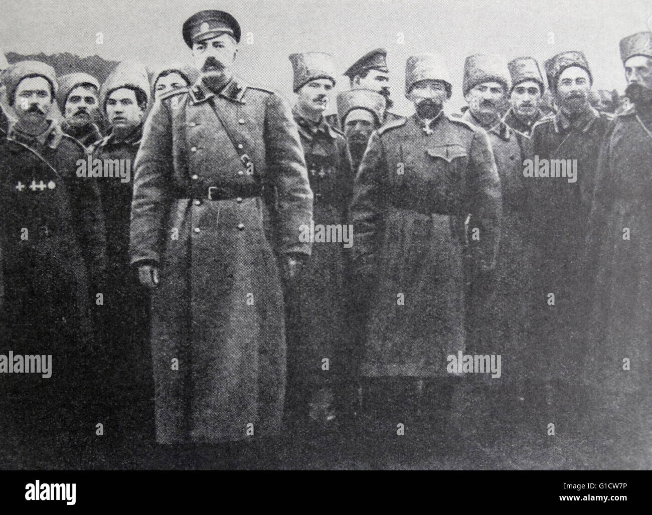 Stampa fotografica di Lavr Kornilov Georgiyevich (1870-1918) un ufficiale dell'intelligence militare, explorer e in generale la Imperial esercito russo durante la Prima Guerra Mondiale e la conseguente guerra civile russa. In data xx secolo Foto Stock