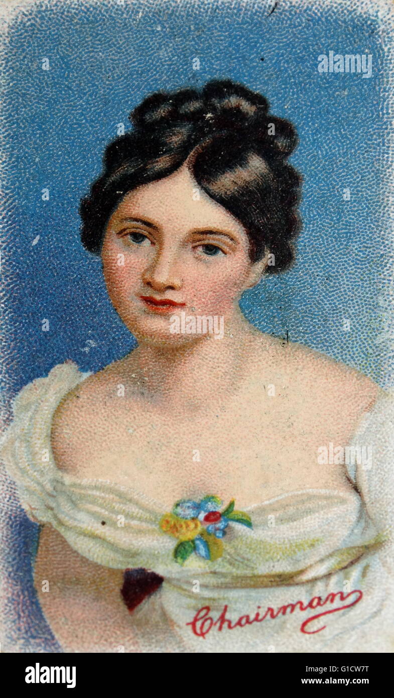 Chromolithograph ritratto di Marguerite Gardiner, contessa di Blessington(1789-1849) un romanziere irlandese, giornalista e hostess letteraria. Datata del XIX secolo Foto Stock