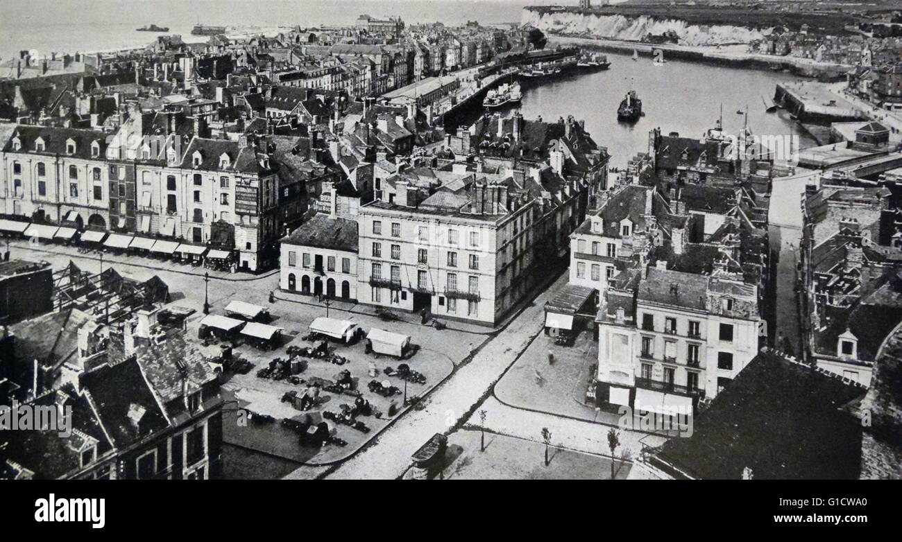 Stampa fotografica di Dieppe, una comunità costiere nel circondario di Dieppe in Seine-Maritime, regione della Normandia, Francia. Datata del XIX secolo Foto Stock