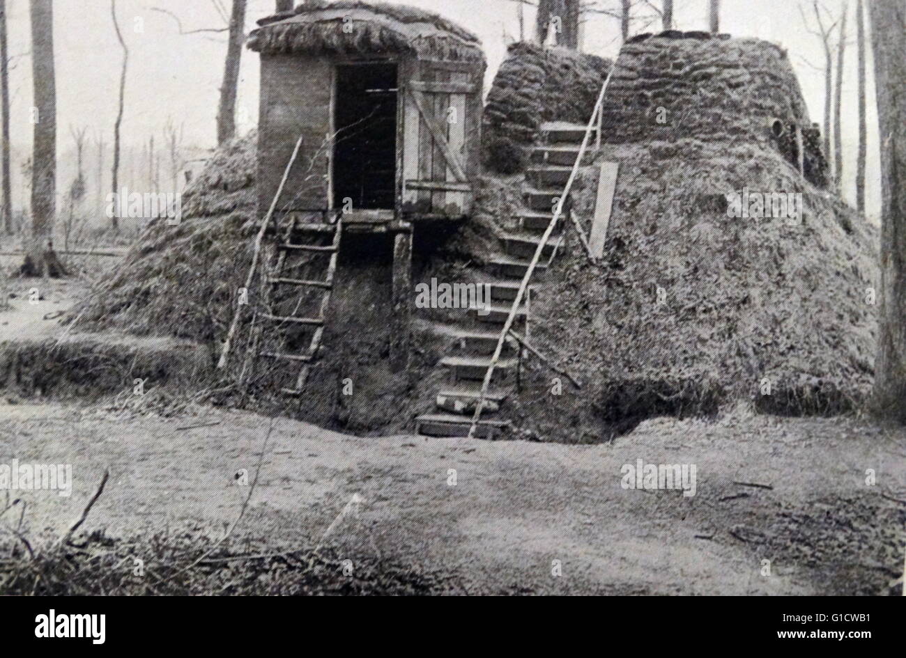 Stampa fotografica di una osservazione post costruito dai Tedeschi durante la Prima Guerra Mondiale in Bailly, Yvelines. In data xx secolo Foto Stock