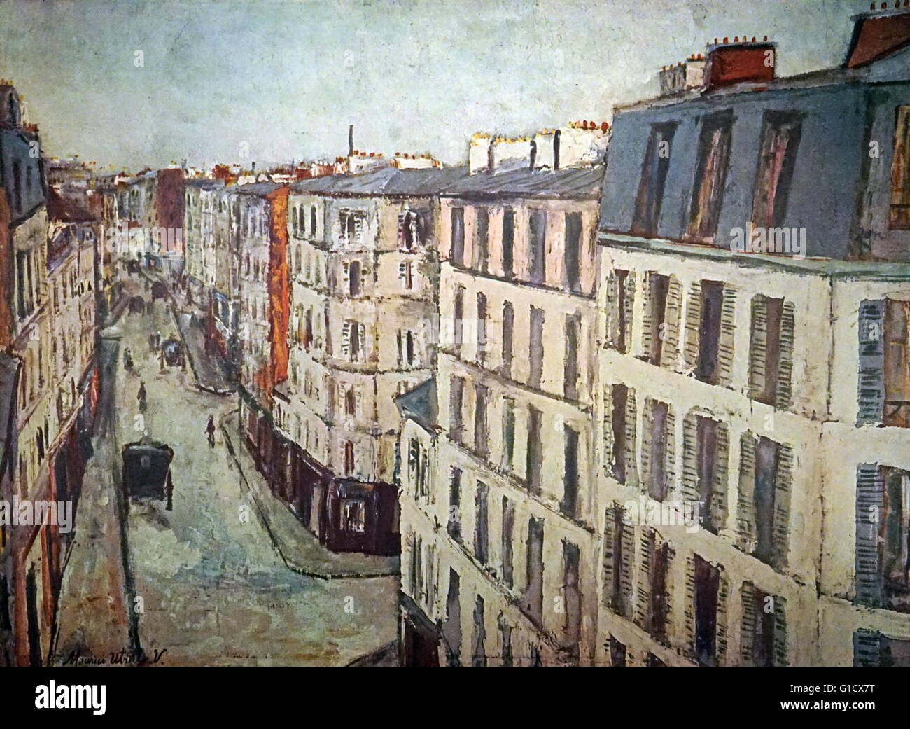 Pittura intitolata 'Rue de la Jonquière' da Maurice Utrillo (1883-1955) un pittore francese. In data xx secolo Foto Stock