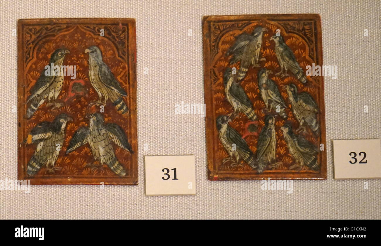 Carte da gioco dalla dinastia di Qajar. Datata del XIX secolo Foto Stock