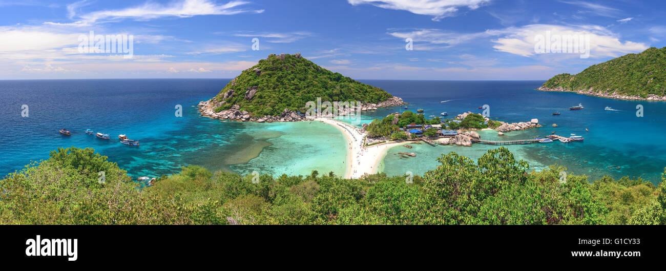 Koh Nangyuan isola al largo della costa di Koh Tao in Thailandia Foto Stock
