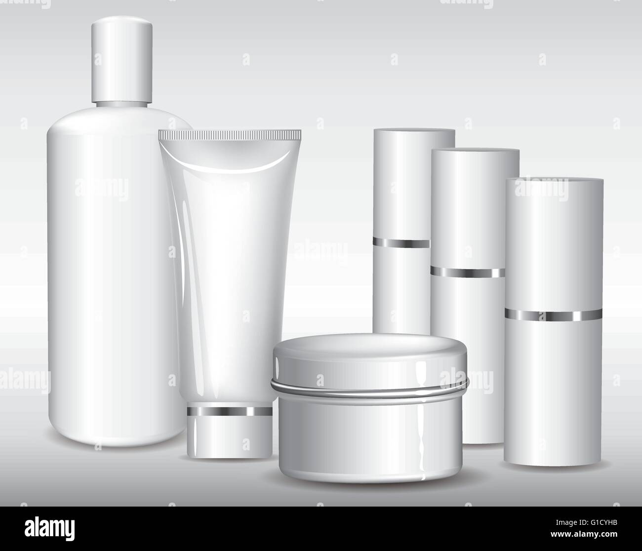 Confezione personalizzabile completa il kit di vettore di elementi isolati Illustrazione Vettoriale