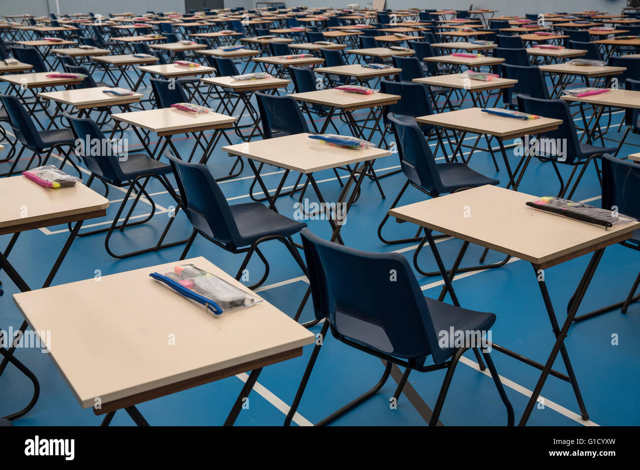 Scuola sala esame Foto Stock