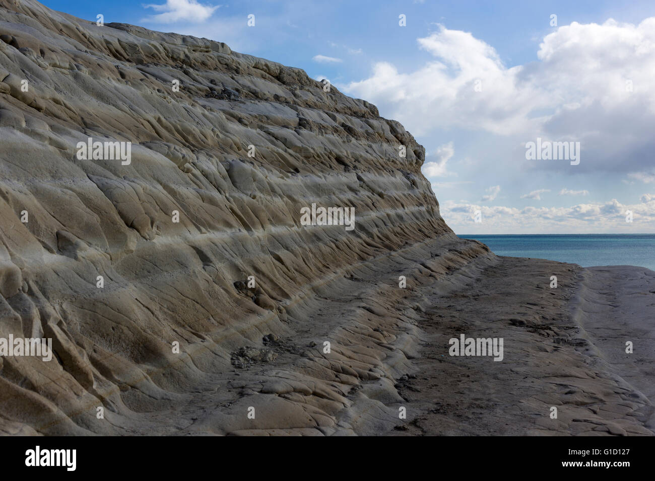 Bianca scogliera di Scala dei Turchi (Turco Scale) vicino a Agrigento, Sicilia Foto Stock