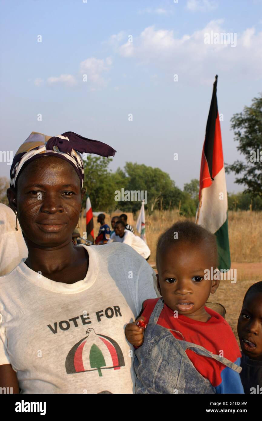 Il Ghana elezione - sostenitore del partito di NDC di Ghana Foto Stock