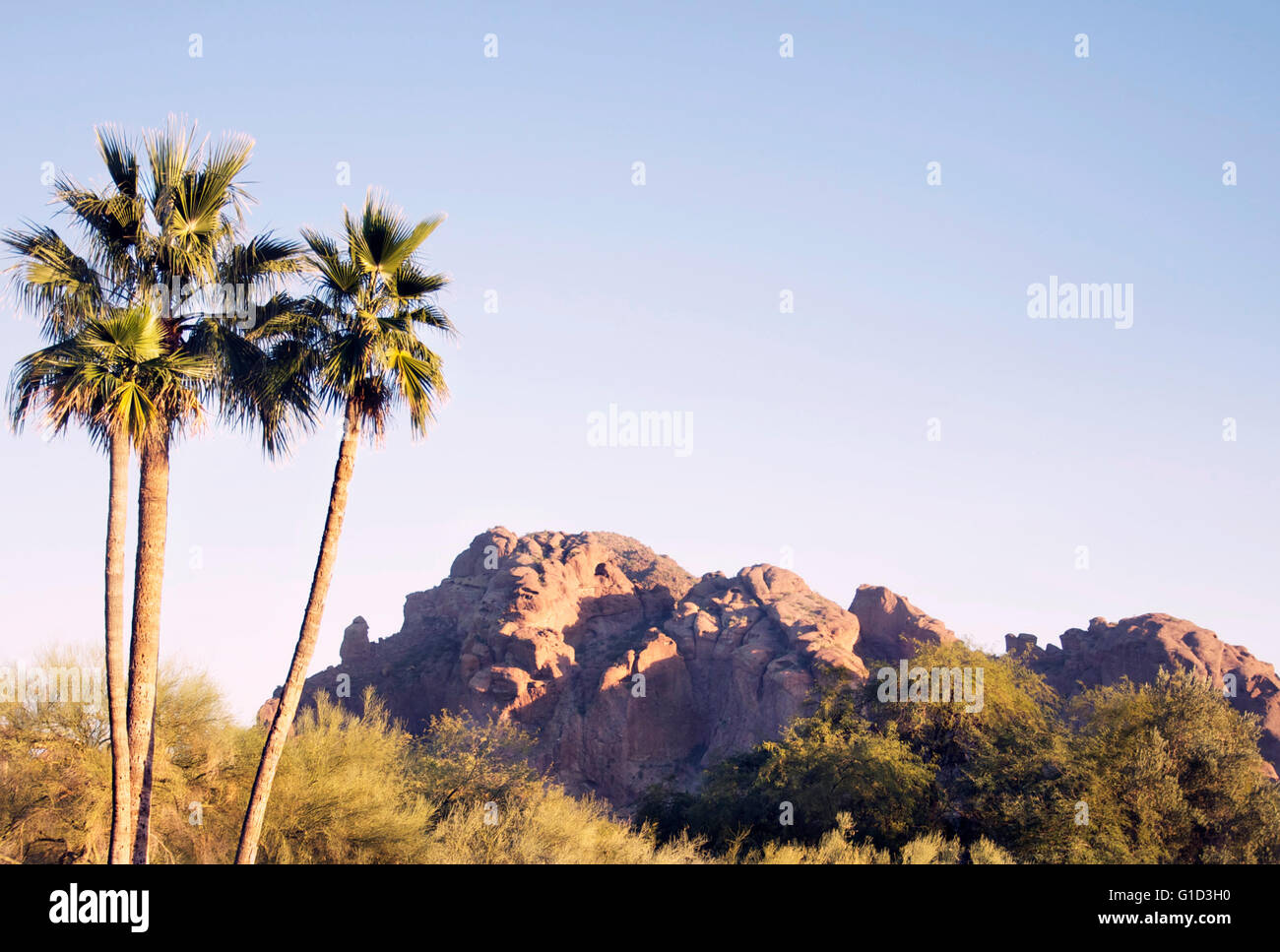 Camelback Mountain, valley canyon resort area di destinazione, Phoenix, AZ, Stati Uniti d'America Foto Stock