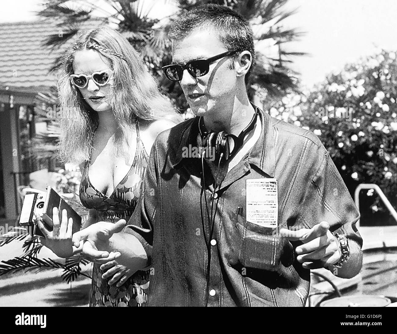 Boogie Nights / Heather Graham / Paul Thomas Anderson / Set,Paul Thomas Anderson und Heather Graham am impostare von "Boogie Nights Foto Stock
