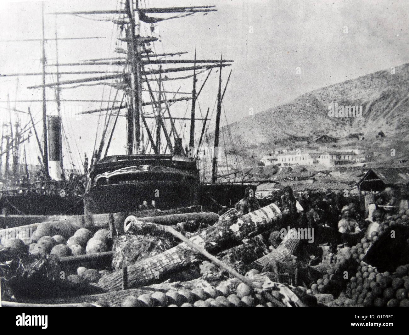 L'ordnance wharf, passamontagna 1855 fotografata da Roger Fenton. Fenton è stato il pioniere della fotografia di guerra che ha stabilito la sua reputazione durante la guerra di Crimea 1853-1855 Foto Stock
