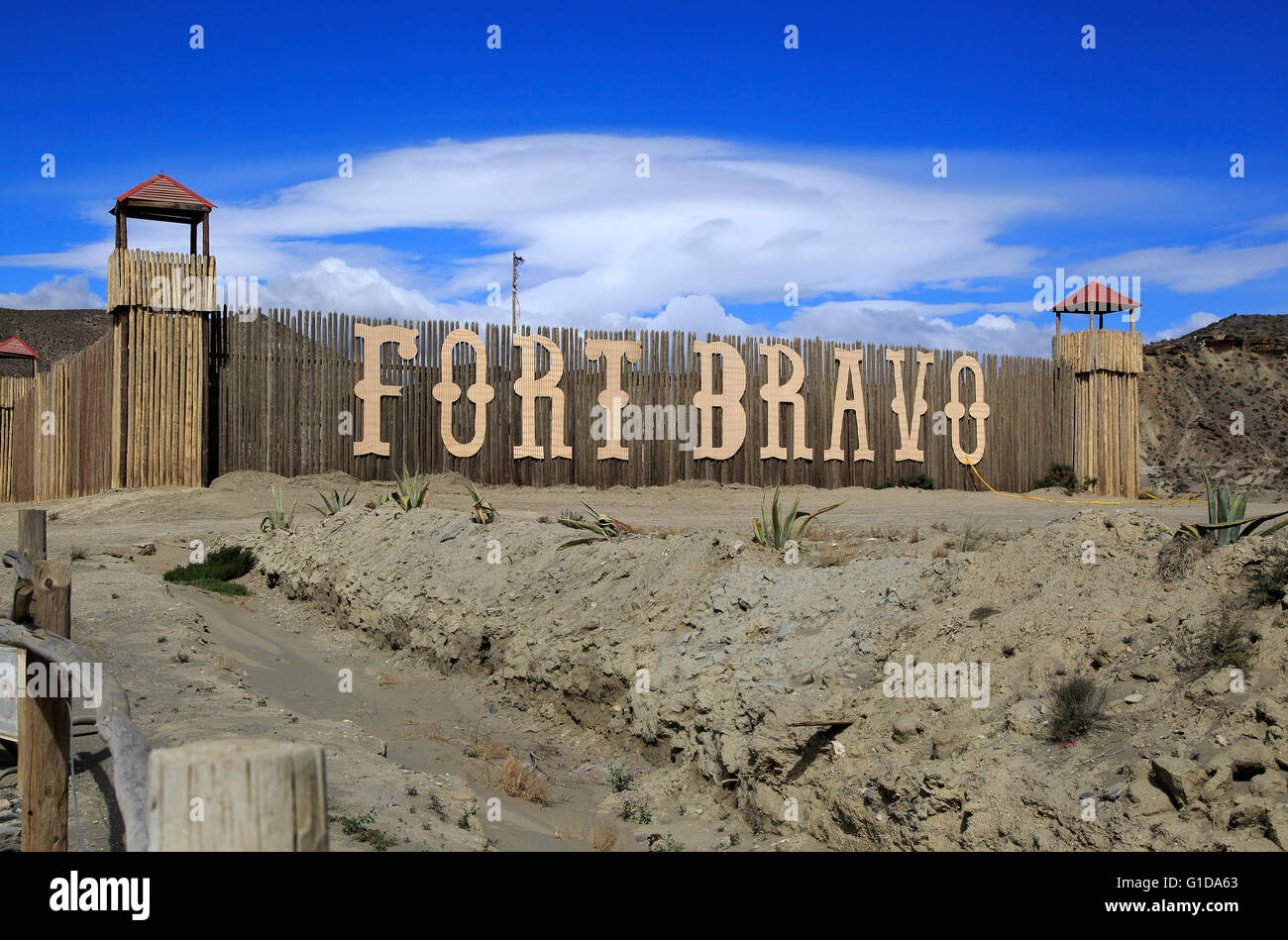 Fort Bravo movie set attrazione turistica nei pressi di Tabernas, Almeria, Spagna Foto Stock