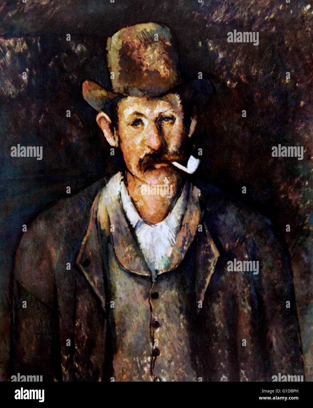 Paul Cézanne 'man con un tubo', 1892-96. Paul Cézanne (1839-1906), era un impressionista francese artista che nacque e morì in Aix-en-Provence nel sud della Francia Foto Stock