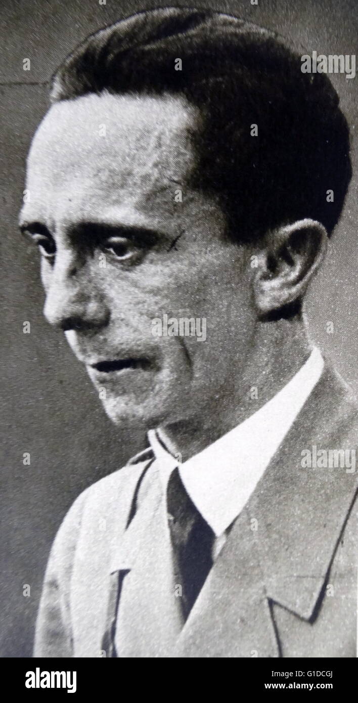 Joseph Goebbels (1897 - 1 Maggio 1945), uomo politico tedesco e Reich il ministro della Propaganda nella Germania nazista dal 1933 al 1945 Foto Stock