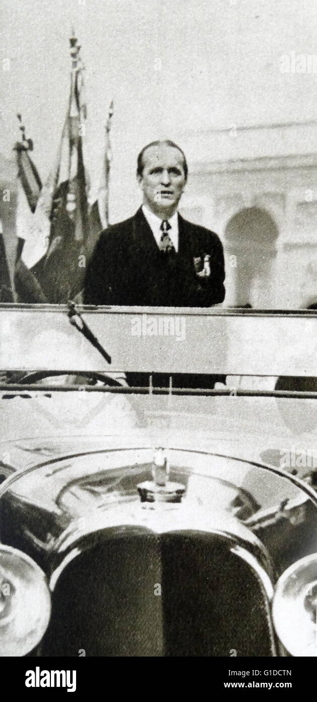 Stampa fotografica di François de La Rocque (1885-1946) leader del francese di destra denominata lega la Croix de Feu. In data xx secolo Foto Stock