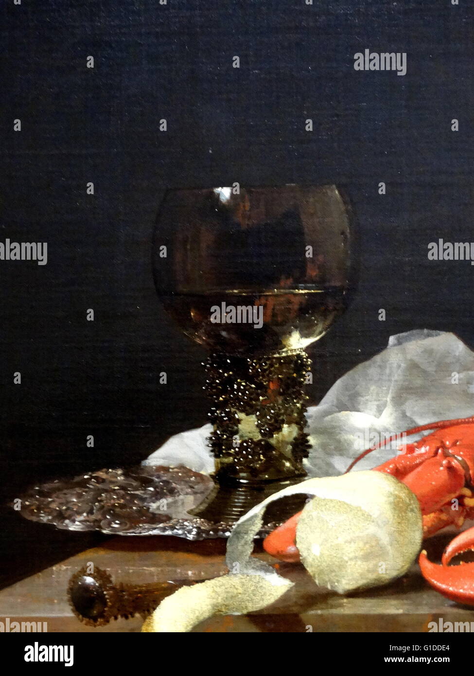 Pittura intitolato 'Still vita con peltro Flagon e due ciotole Ming' di Jan Jansz. Treck (1606-1652) un still-life pittore durante il Dutch Golden Age. Risalenti al XVII secolo Foto Stock