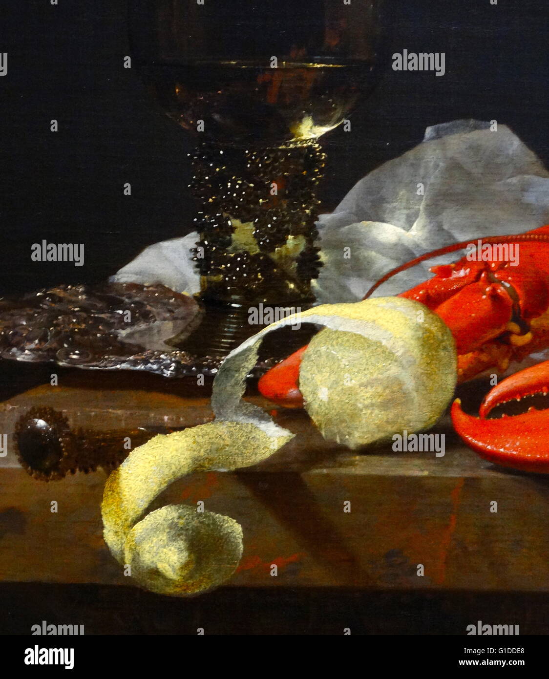 Pittura intitolato 'Still vita con peltro Flagon e due ciotole Ming' di Jan Jansz. Treck (1606-1652) un still-life pittore durante il Dutch Golden Age. Risalenti al XVII secolo Foto Stock