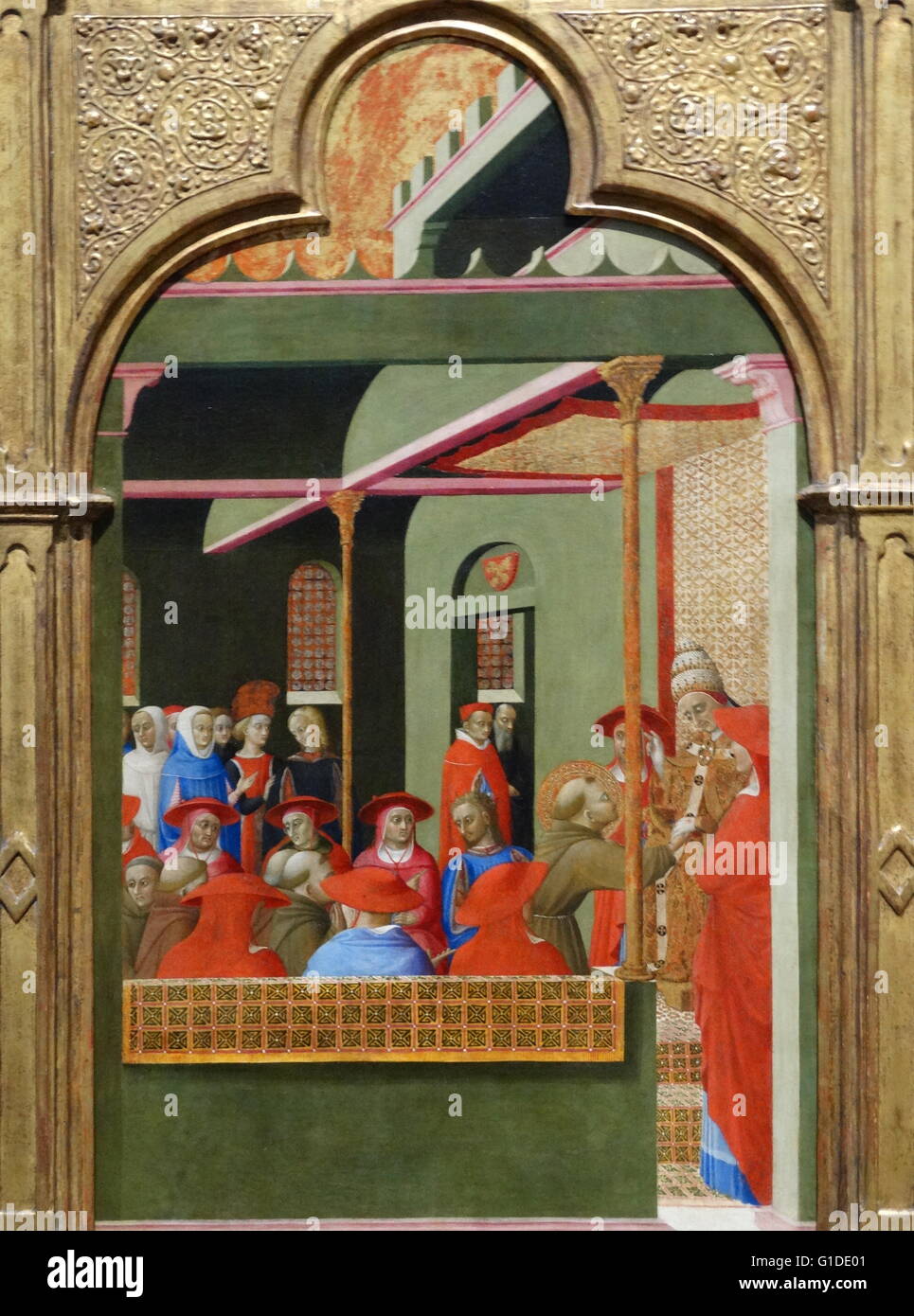 Pittura intitolato "L'Adorazione dei Magi" di Vincenzo Foppa (1430-1515) un pittore Northern-Italian, attivo in stile rinascimentale. Datata XVI Secolo Foto Stock