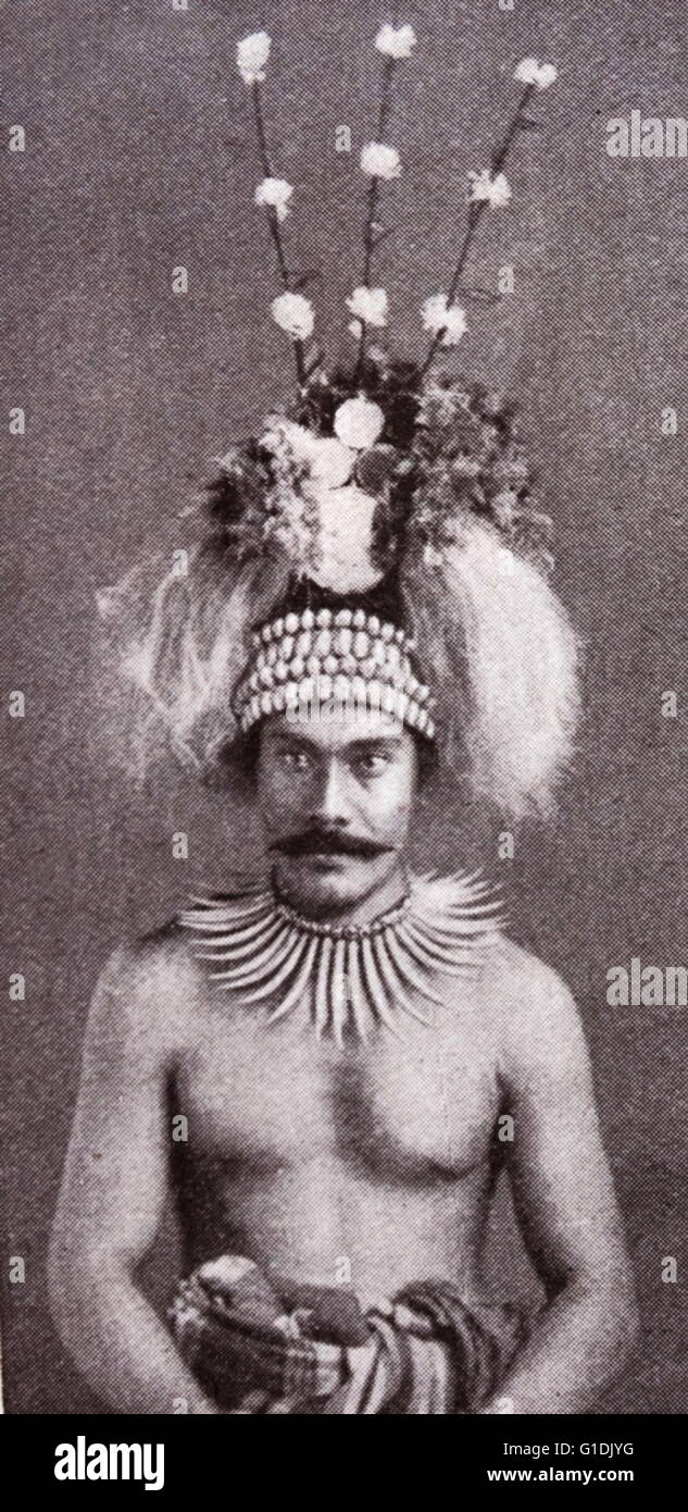Susuga Malietoa Laupepa (1841-1898) era il righello (Malietoa) di Samoa nel tardo XIX secolo. Foto Stock