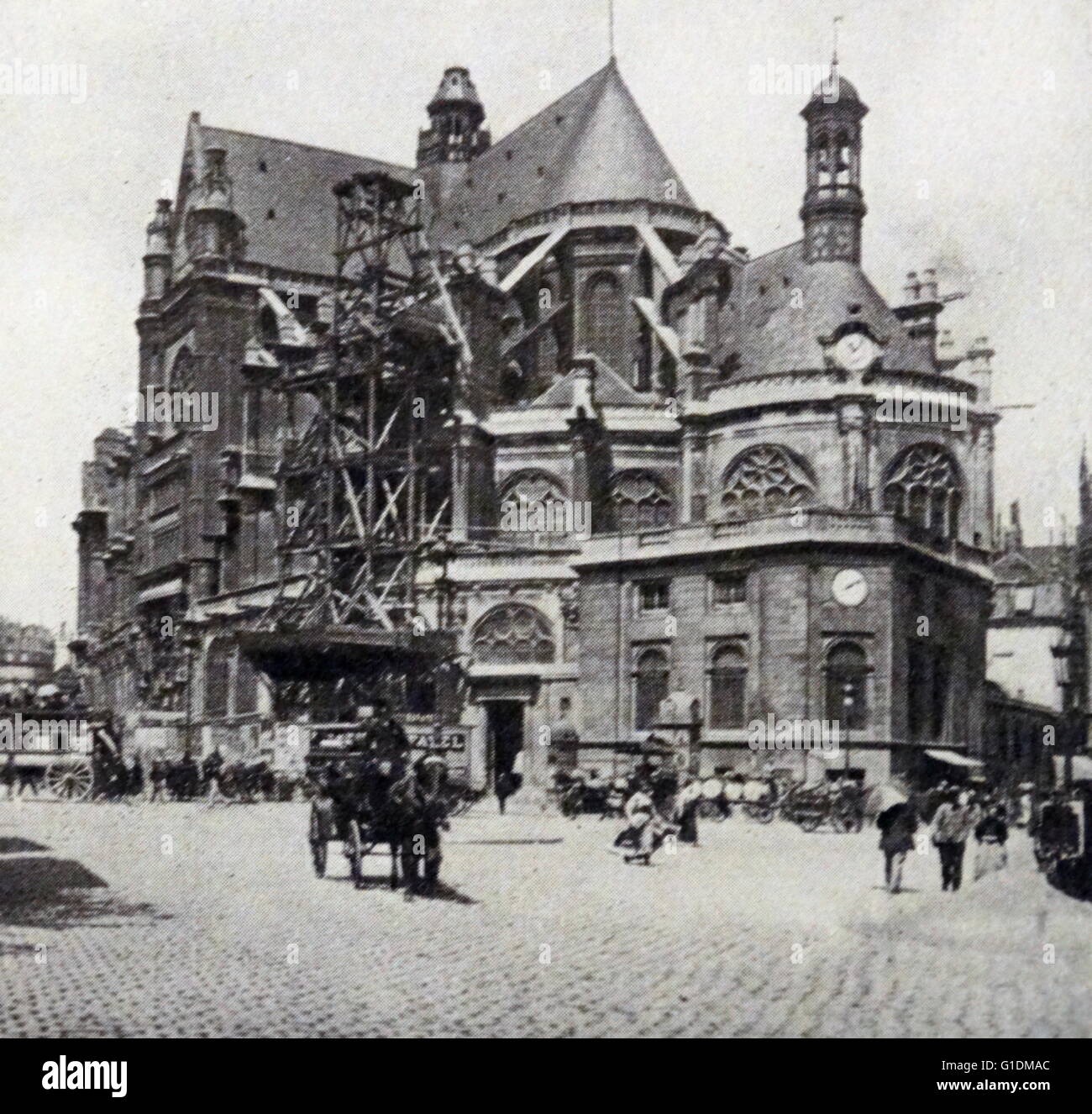 Stampa fotografica di Saint-Eustache, Parigi, una chiesa nel 1 ° arrondissement di Parigi. Datata del XIX secolo Foto Stock
