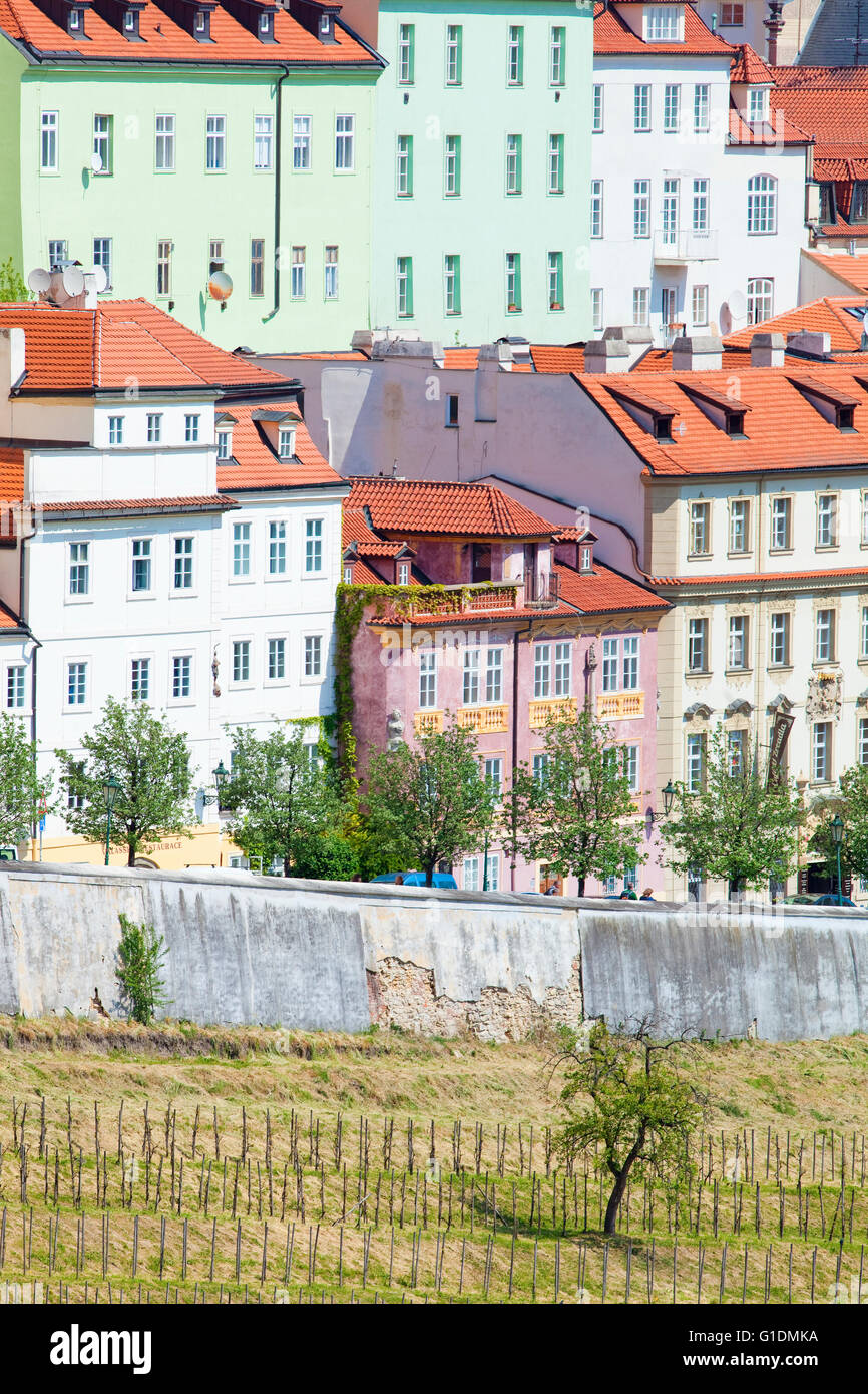 Repubblica Ceca Praga - pittoresche case di minore trimestre. Foto Stock
