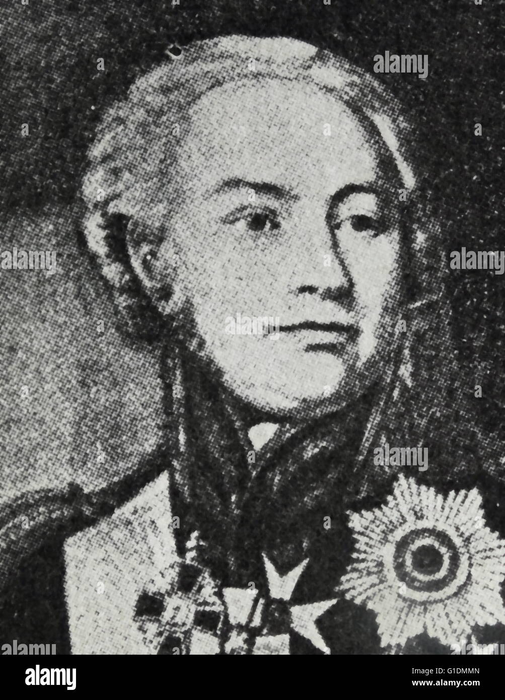 Ritratto di Friedrich Wilhelm von Buxhoeveden (1750-1811) un russo generale di fanteria e ufficiali del governo. Datata del XIX secolo Foto Stock