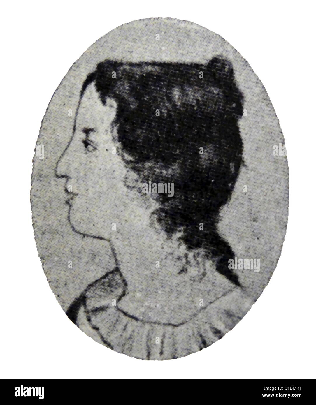 Ritratto di Emily Brontë (1818-1848) un romanziere inglese e poeta. Datata del XIX secolo Foto Stock