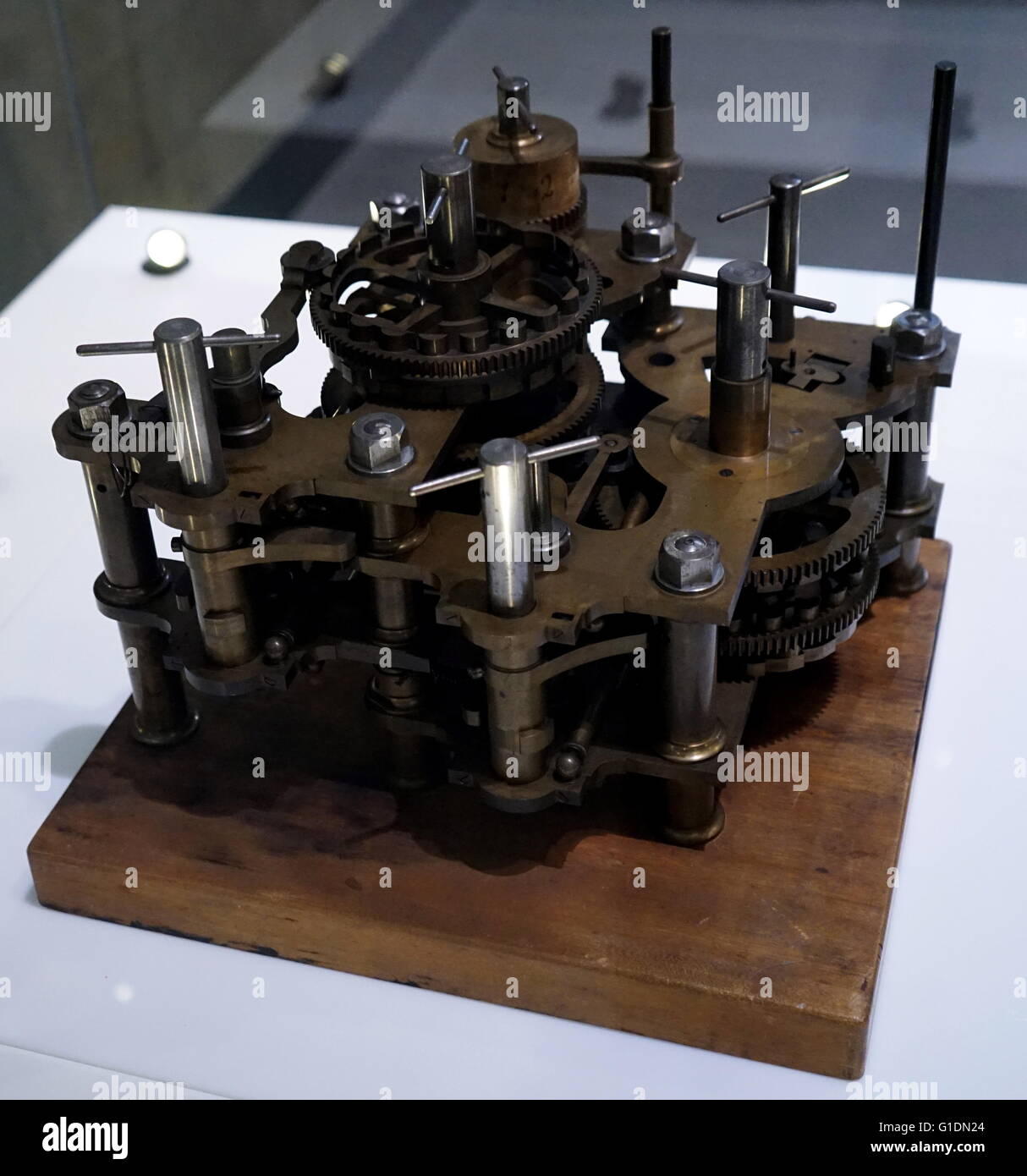 Il motore di Babbage Da Charles Babbage (1791-1871) computer pioneer e designer. Datata del XIX secolo Foto Stock