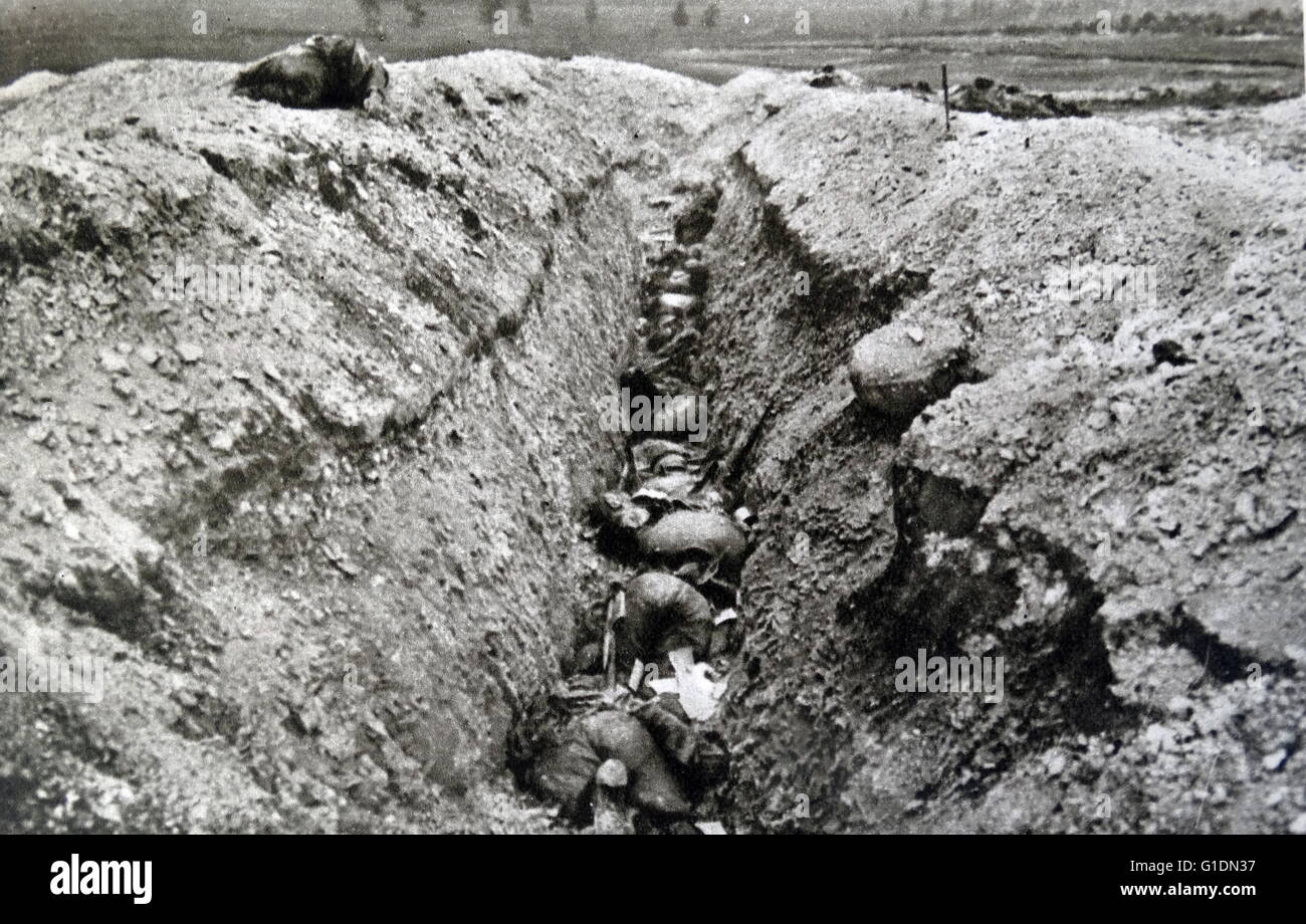 Fotografia di una trincea tedesca utilizzata durante la Grande Guerra. In data xx secolo Foto Stock