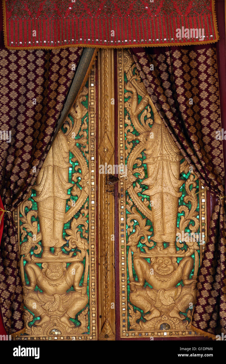 Wat Haysok. Tempio della porta principale. Vientiane. Laos. Foto Stock