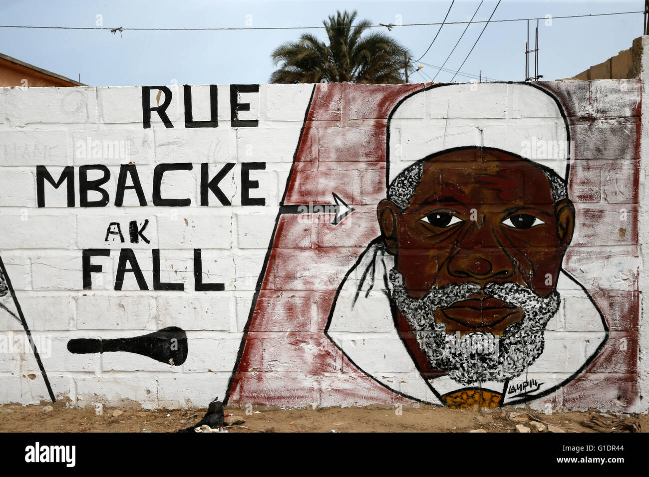 Islamica Mouride parete art. Foto Stock