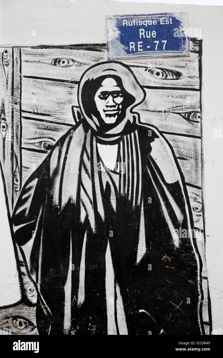 Islamica Mouride parete art. Foto Stock