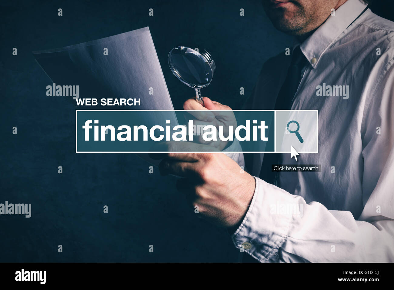 Audit finanziario web barra di ricerca Termine del glossario su internet Foto Stock