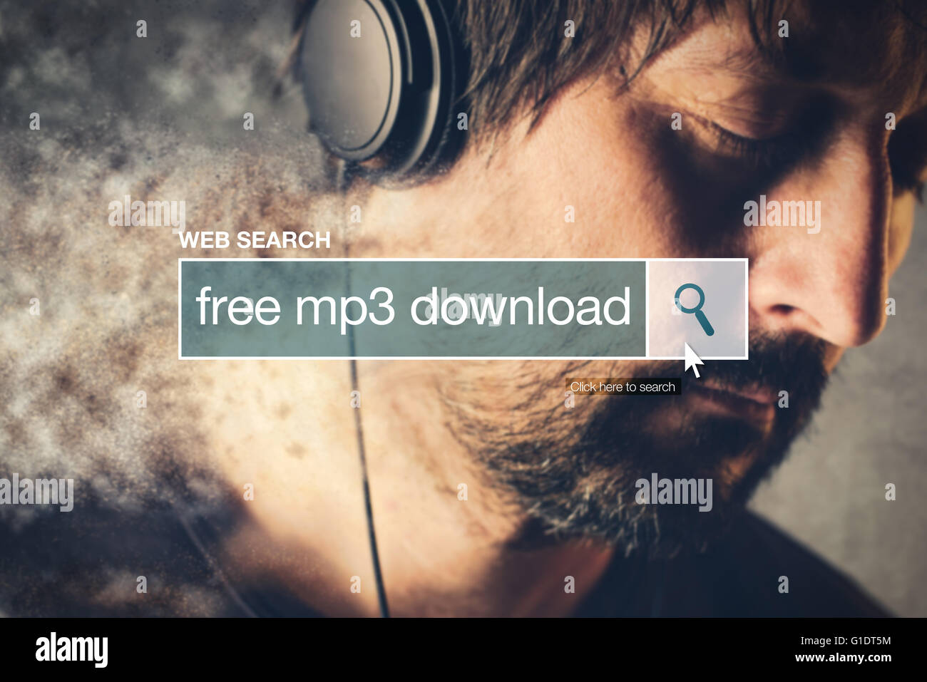 Il Free MP3 download web barra di ricerca Termine del glossario sul world wide web network Foto Stock