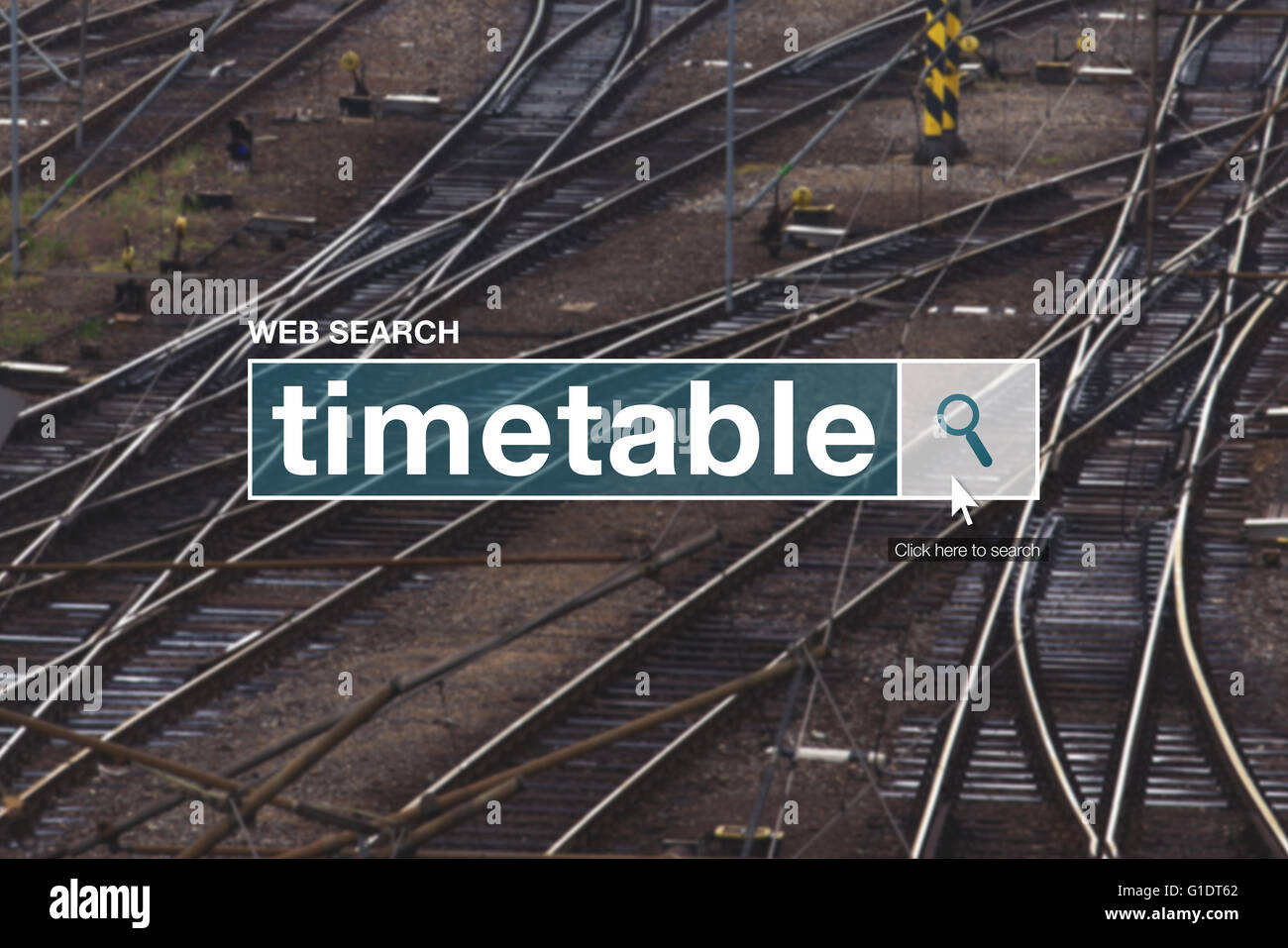 Orari treni web casella di ricerca su internet Foto Stock