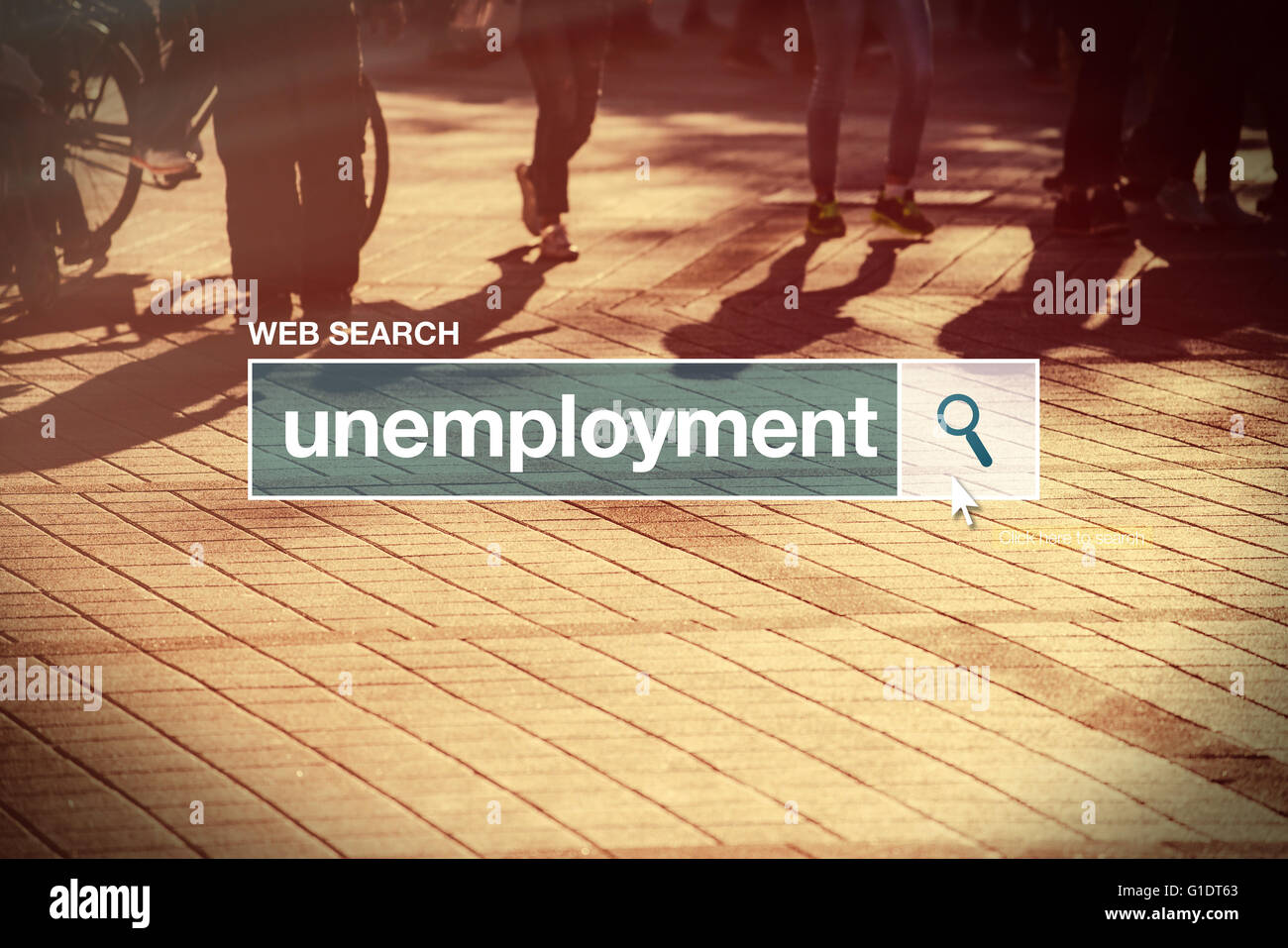 La disoccupazione web barra di ricerca Termine del glossario su internet Foto Stock