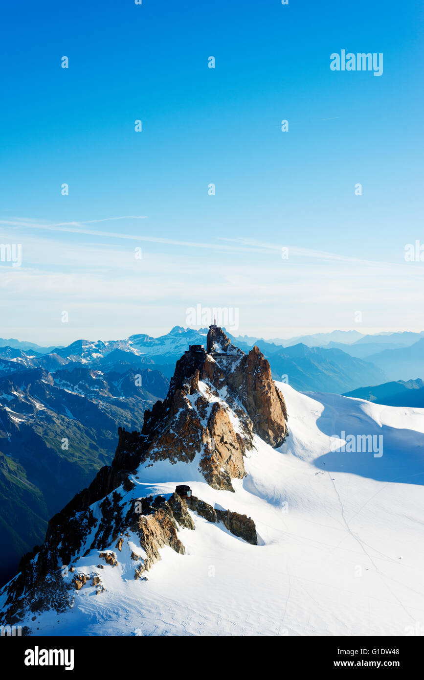L'Europa, Francia, Haute Savoie, Rodano Alpi, Chamonix, Aiguille du Midi Foto Stock