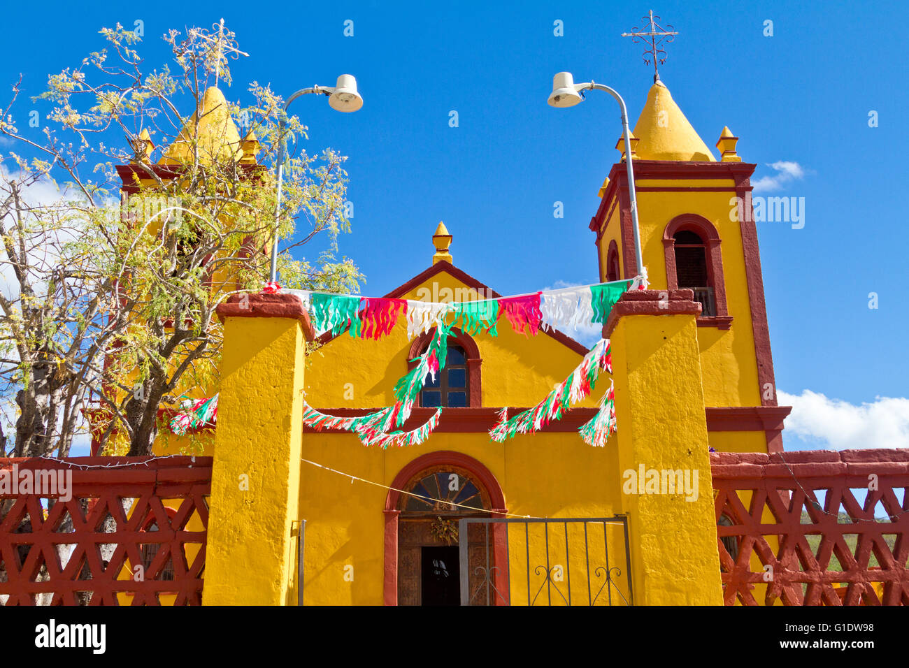 Parroquia de Nuestra Señora de Guadalupe, parrocchia di Nostra Signora di Guadalupe a El Triunfo, Baja California Sur, Messico Foto Stock