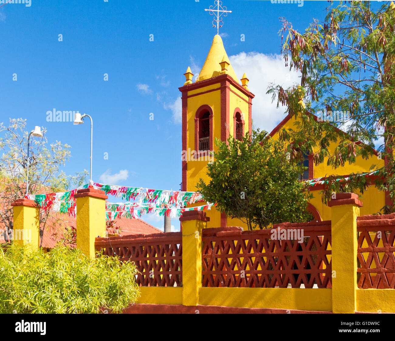 Parroquia de Nuestra Señora de Guadalupe, parrocchia di Nostra Signora di Guadalupe a El Triunfo, Baja California Sur, Messico Foto Stock