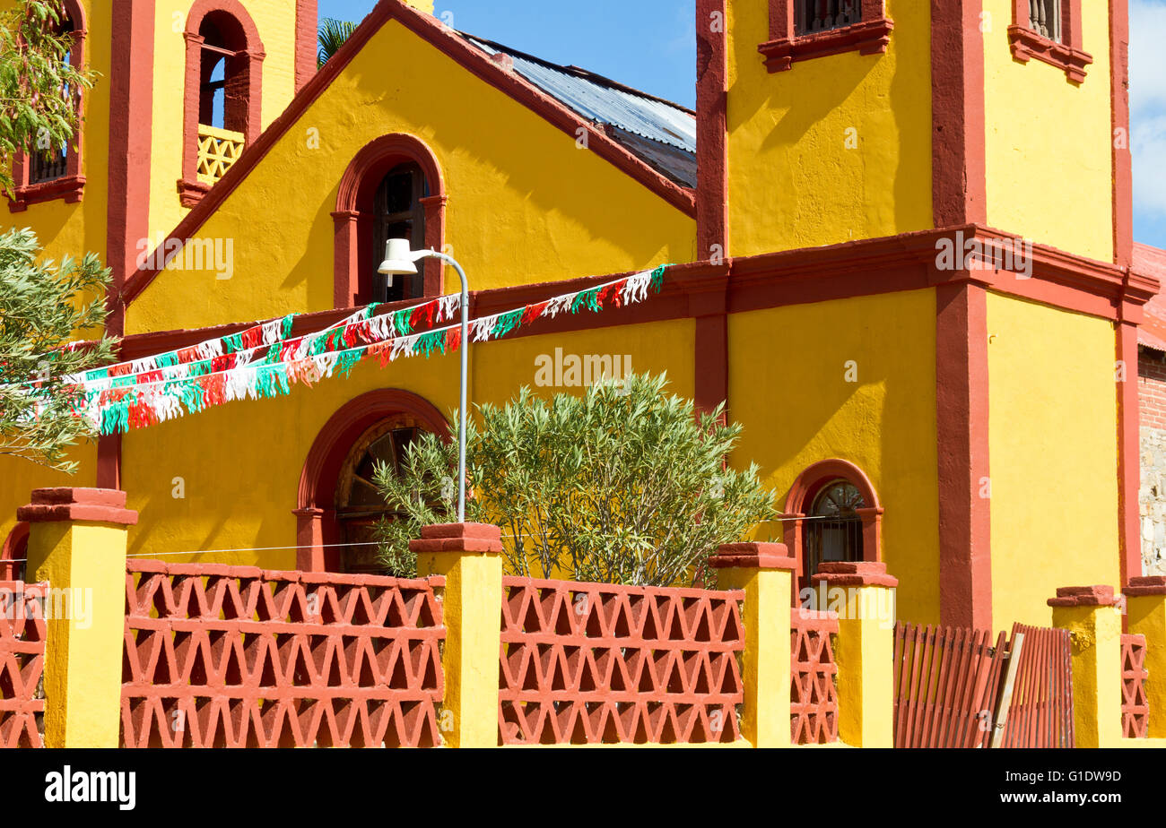 Parroquia de Nuestra Señora de Guadalupe, parrocchia di Nostra Signora di Guadalupe a El Triunfo, Baja California Sur, Messico Foto Stock