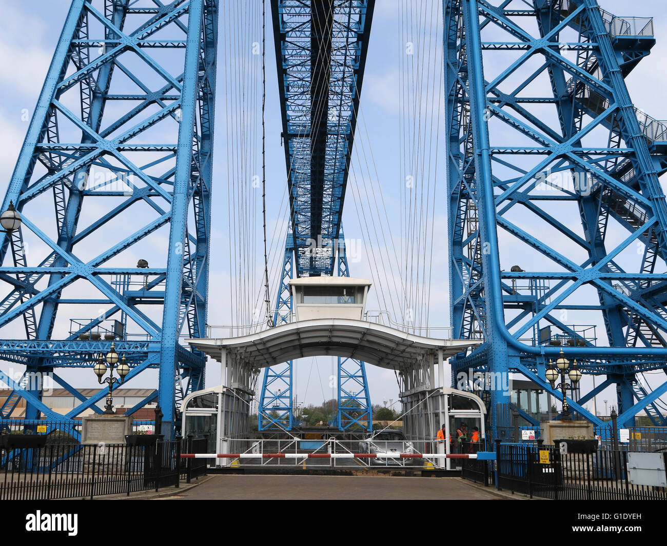 Il Transporter Bridge attraverso il Fiume Tees a Middlesbrough. Foto Stock