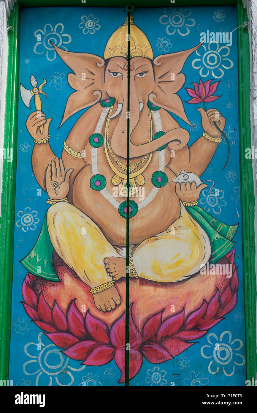 Ganesha l'Elefante indù Dio divinità pittura Foto Stock