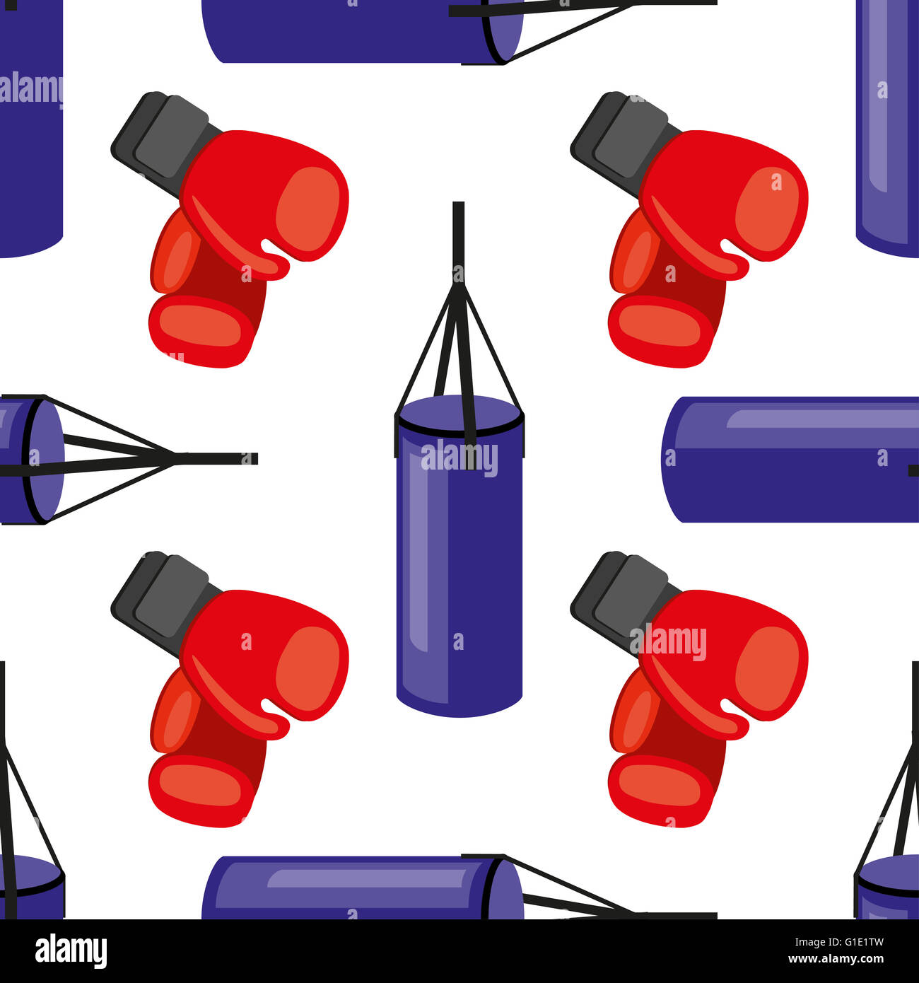 Doodle Boxing seamless sfondo pattern Foto Stock